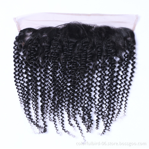 Brazilian hair Swiss Lace Frontal Closure HD Transparent Lace Frontal 13x4 Human Hair Pre Plucked Jerry Curly india hair